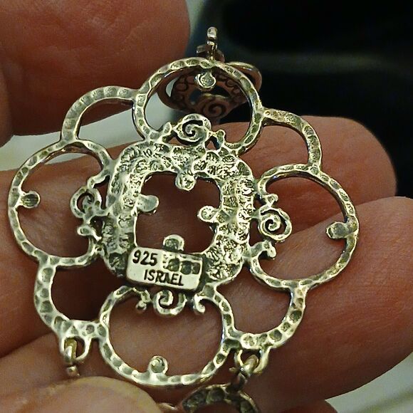 Sterling Silver Zoa Numan Chandelier Pierced Earrings 925 Israel 3" Long - Picture 5 of 8